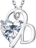 ForeverLove Heart Necklaces for Women, 4-2 Carats Heartshap Moissanite, Silver Pendant Jewelry, Anniversary Birthday Gifts for Wife, Girlfriend, Daughter, Mom