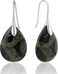 SELOVO Agate Teardrop Stone Grey Drop Earrings Fishhook Dangle Earrings for Women