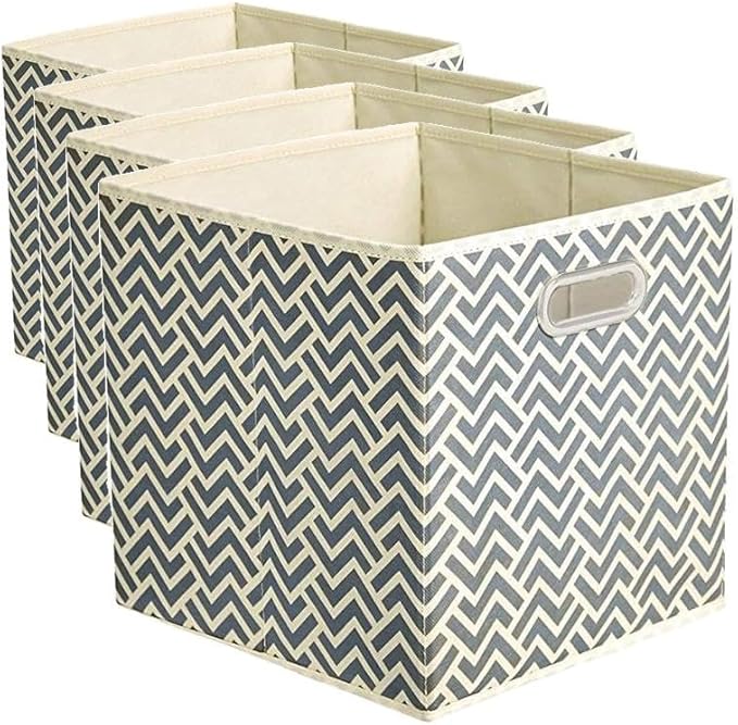 Amazon Basics Collapsible Cube Storage Organizer Bins, 10.5 x 10.5 x 11 inches by AmazonBasics