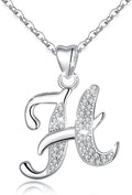 AEONSLOVE 925 Sterling Silver Initial Necklaces for Women, 26 Letters Pendants Necklace Gift for Mother, Daughter, Wife, 18 Inch Chain