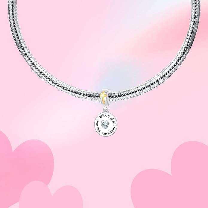 Birthday Fashion Love Heart Dangle Charm 925 Sterling Silver Charms fits Bracelets and Necklace Pendant Bead Charms Jewelry Present for Women Family Friends