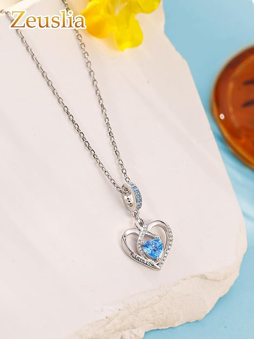 Heart Birthstone Charms for Bracelets, 925 Sterling Silver Women Bead Charms for Charm Bracelets Necklace, Mother's Day Birthday Anniversary Jewelry Gifts for Wife Mom Grandma Daughter