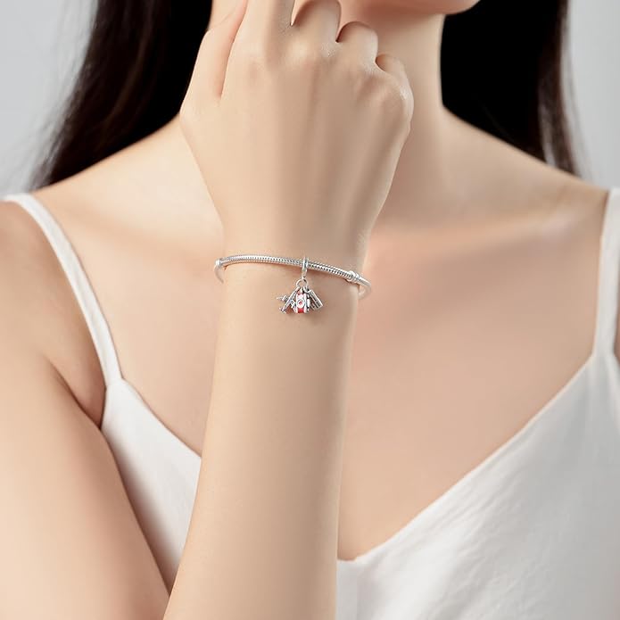 925 Sterling Silver Charms Fit Pandora Charms Bracelet I Love You to Infinity and Beyond Fit Wife Mother's Day Christmas Birthday Gift