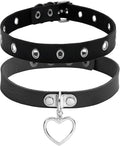 Eigso Vintage Punk Goth Studded Rivet Pu Leather Collar Choker Necklace with Spikes Adjustable