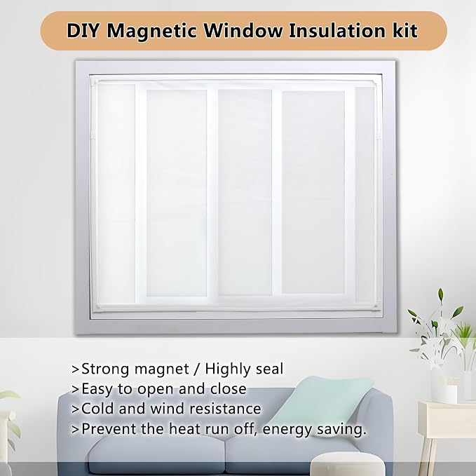 DIY Magnetic Window Insulation kit Frosted Film - Image 2