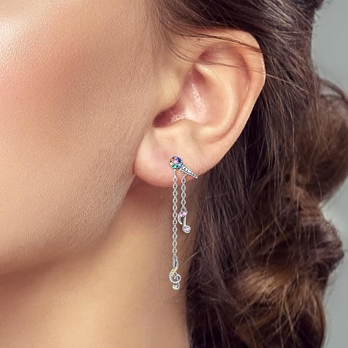 LAZA 925 Sterling Silver Hoop Earrings for Women, Hypoallergenic Huggie Butterfly Dangle Drop Earrings Colorful Flower Earrings Jewelry Gifts