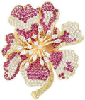 Flower Brooch for Women Rhinestone Flower Brooch Pins Floral Brooches Jewelry Gift for Mom Wife
