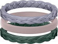 Egnaro Women's Wedding Bands, Silicone Thin and Stackable Rubber Engagement Ring, Variety Multipack With Breathable Grooves Workout Accessories