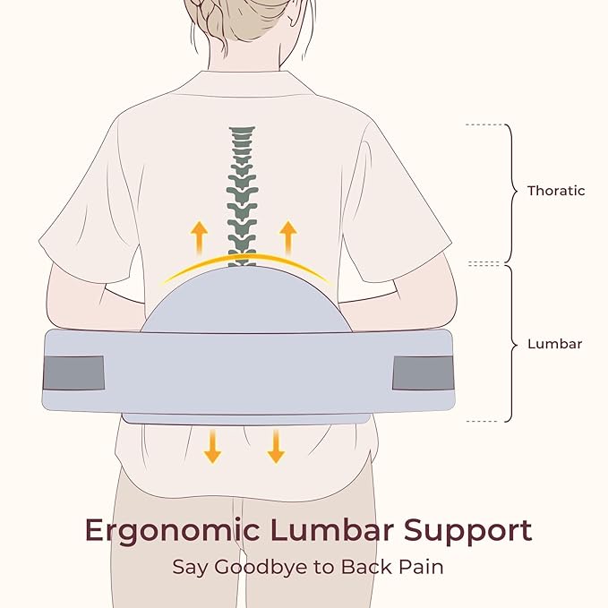 Momcozy CozyPro Nursing Pillow - All Around Lumbar & Arm Support - Safety Fence, Firm & Springy Memory Foam-Stable, Ergonomic Support, Easier Breastfeeding, Wider Cushion, Adjustable, Removable Cover