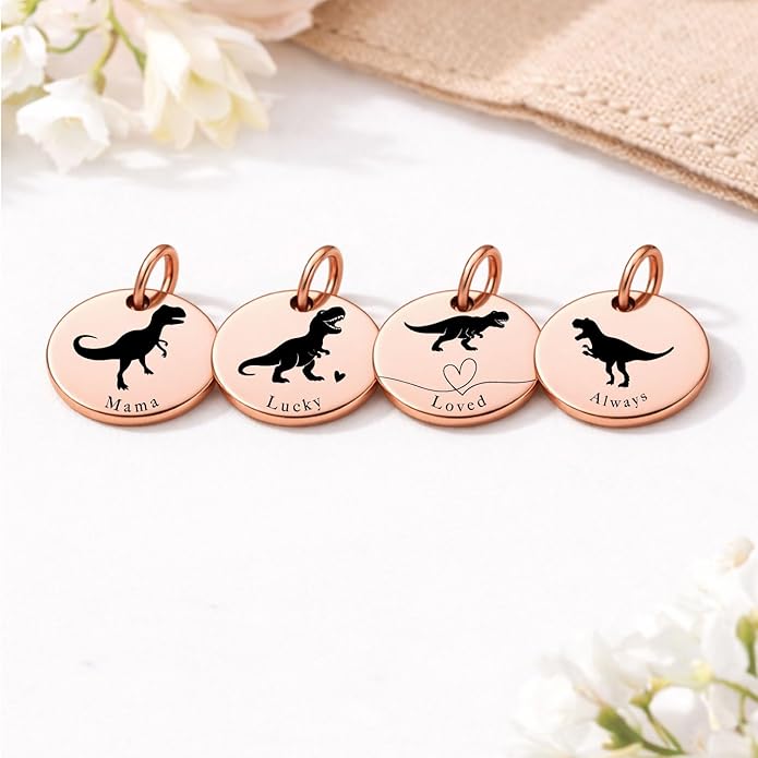 SM Design Mama Animal Charm Set – Set of 4 Stainless Steel Charms – Motherhood & Family Keepsake Jewelry Charmss