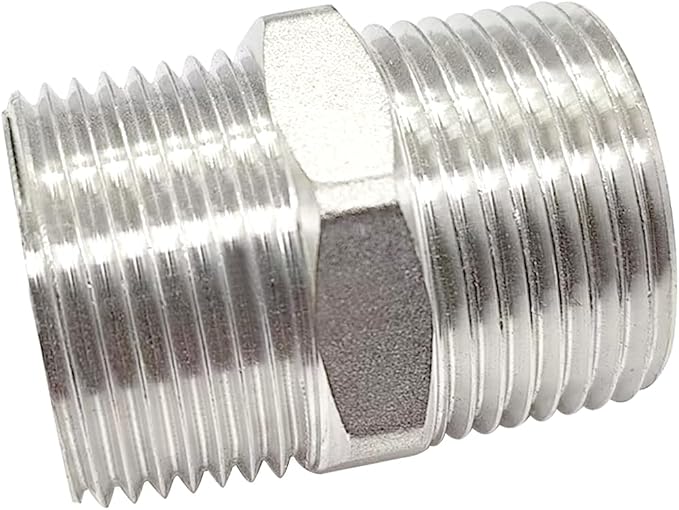 2" Male to 2" Male NPT Hex Nipple, Pipe Fittings 304 Stainless Steel Threaded - Image 5