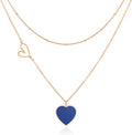 Linawe Layered Choker Heart Pendant Necklace for Women Trendy, Gold/Silver/Rose Gold Chain Stainless Steel Stacked Necklaces, Double Heart Necklace Y2K Preppy Jewelry