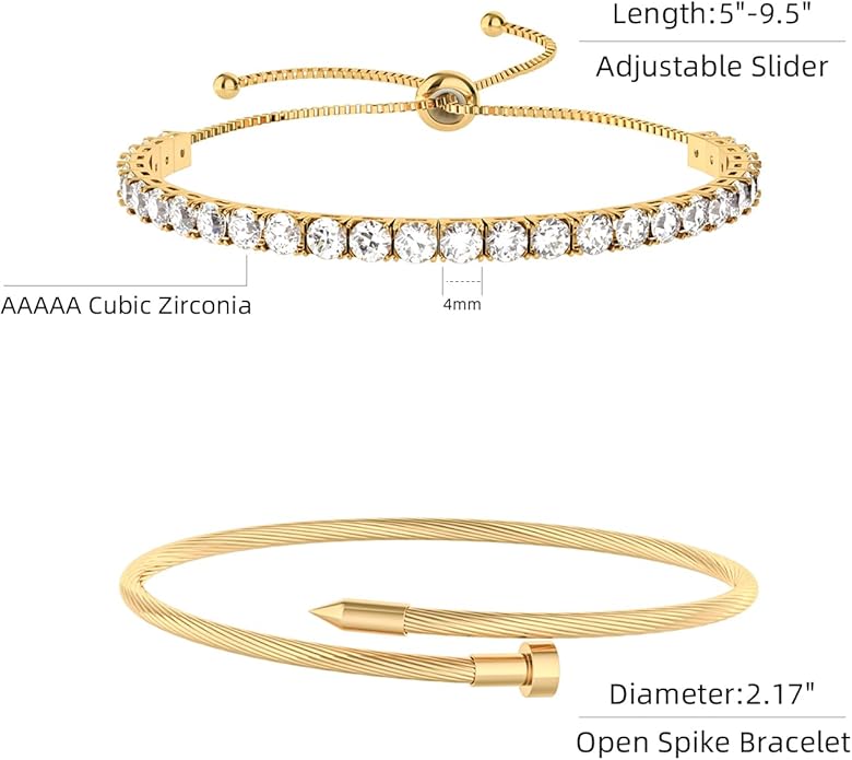 PCY Gold Bracelets For Women,3PC Bangle Gold Plated Bracelets For Women,Trendy Statement Cuff Stackable Bangles Set,Fashion Jewelry for Women.