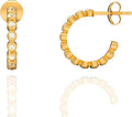 Gold Hoop Earrings for Women – Brass 18k Gold Plated Round Hoop Earrings, Lightweight Gold Plated Fashion Jewelry, Elegant Statement Earrings for Party & Daily Wear