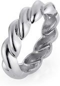 HZMAN 18K Gold Plated Wide Cuff Bracelet for Women - Premium Alloy Shiny Polished Double Layer Statement Bangle, Trendy Daily Wear Party Jewelry Accessory