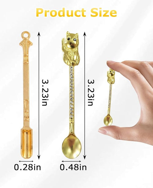10 Pcs Mini Spoon Keychain, Metal Tiny Shovel Spoons for Home Kitchen Spices, Necklace Charms Pendants Diy Craft Making