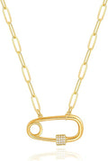 Aobei Pearl 18K Gold Plated Moon Star Lion Evil Eye Love Heart Cross Pendant Necklace Medallion Paperclip Chian Choker Layering Jewery for Women