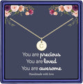 Hidepoo Valentines Gifts for Kids Teen Girls Women - 14K Gold Plated/Rose Gold Plated/S925 Sterling Silver Disc Initial Necklaces for Girls Jewelry Birthday Valentines Gifts for Kids Girl Teens Women