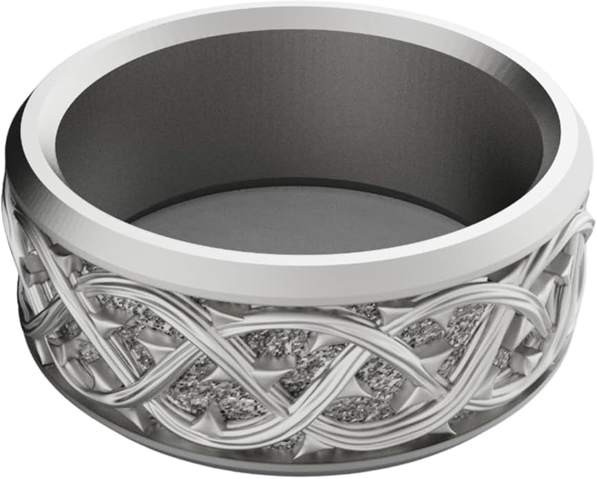 Thorn Vine Silver Band Ring, Gothic Biker Signet Handmade 925 Sterling Ring, Dark Style Jewelry, Gift For Men & Women, Gift For Him