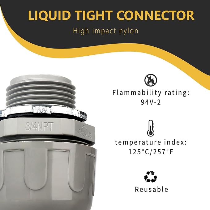 Conduit Connectors, 3/4 Inch, Non-Metallic, - Image 2