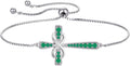 YL Cross Bracelet 925 Sterling Silver Infinity Sideways Link Bracelet Birthstone Jewelry for Women