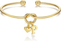 M MOOHAM Valentines Gifts for Her Teen Girls - Knot Initial Bracelets for Women Bridesmaids Proposal Gift Bridesmaid Gift Heart Initial Bracelet Friendship Bracelets Valentines Gifts for Women Sister