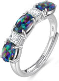 925 Sterling Silver Birthstone Rings for Women - Adjustable Size Women Jewelry Birthday Gifts for Girlfriend,Wife,Mom
