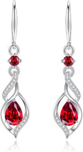 FANCIME Gift for Women Birthstone Dangle Earrings for Her Teardrop Birthstone Earrings S925 Sterling Silver infinity Love Birthday Gifts for Mom Women