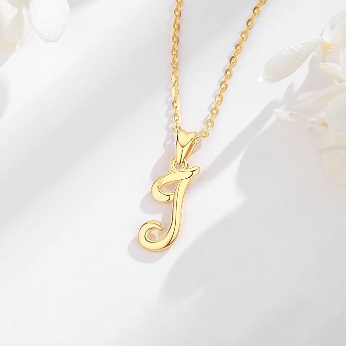 EUDORA Sterling Silver Initial Necklaces for Women, Classic 26 Letter Neckless Gifts for Girls, Sister, Mother Daughter, 18 inch Chain