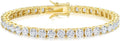 KRKC Tennis Bracelet for Women 14K White Gold Plated, AAAAA+ Classic Cubic Zirconia Bracelet with 2mm-5mm Width, Durable Gold Bracelets Jewelry Christmas Gift, Size 6.5-8 Inches Hypoallergenic
