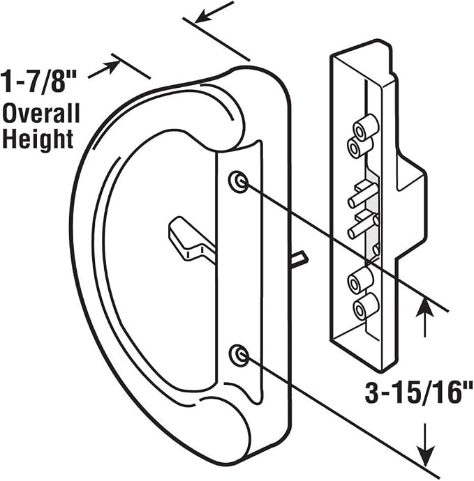 Patio Door Handle Set + Mortise Lock 45° Perfect Replacement - Image 2