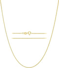 KISPER Italian 18K Gold Plated 925 Sterling Silver Diamond Cut Box Link Chain Necklace – for Women & Men with Spring Ring Clasp – Made in Italy