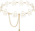 Small Flower Metal Belt Chain - Adjustable Waist Chain for Women's Dresses