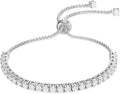 LOVE&LOVE Moissanite Tennis Bracelet for Women, Adjustable 18K Gold Plated 925 Sterling Silver Bracelet, 3/4mm D VVS1 Round Cut, Luxury Jewelry Gift for Wife Mom Girlfriend Birthday Anniversary
