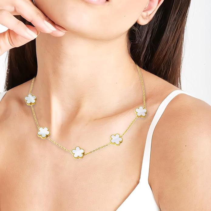 18K Gold-Plated Four Leaf Clover Bracelet for Women,Adjustable lucky Bracelet Set Jewelry Gift-Hypoallergenic Charm for Birthdays, Wellness & Daily Wear