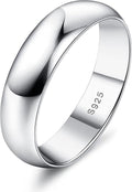 MILACOLATO 925 Sterling Silver Ring for Women Men High Polished Plain Stackable Thumb Rings Tarnish Resistant Wedding Band Ring Comfort Fit Size 4 to 12, 1mm 2mm 3mm 4mm 5mm 6mm