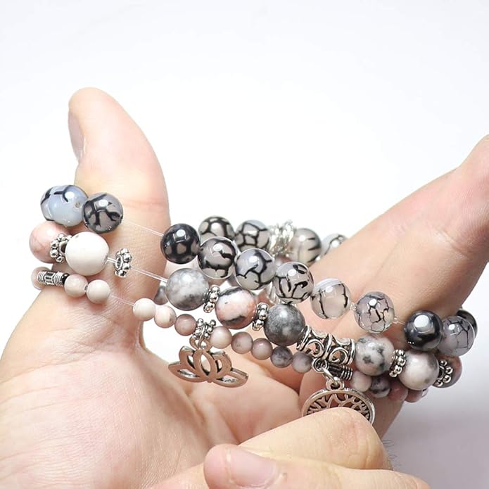 UEUC Tree of Life Yoga Healing Stone Bracelets,Multilayer Lotus Chakra Stone Reiki Bracelet Sets,Anxiety Crystal Natural Stone,for Women Stress Relief