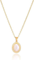 Aobei Pearl 18K Gold Plated Moon Star Lion Evil Eye Love Heart Cross Pendant Necklace Medallion Paperclip Chian Choker Layering Jewery for Women