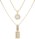 14K Gold Plated Alphabet Necklace Cubic Zirconia Letter Pendant, Personalized Name Jewelry Gift for Women, Customizable A-Z, Birthday/Mothers Day Gifts for Womens