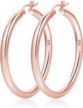4mm Thick Gold Chunky Earrings Steling Silver Post Hoops Earrings For Women Hollow Tube Hoops Earrings Thick Gold Hoop Earrings Hypoallergenic Lightweight Gold Hoop Large Earrings 20/30/40/50/60MM