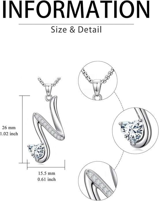 Valentines Day Gifts for Women Alphabet A to Z Initial Birthstone Pendant Necklaces for Women - 18k White Gold Plated Personalized Name Jewelry Valentine Mothers Day Birthday Gifts for Women Her Girlfriend