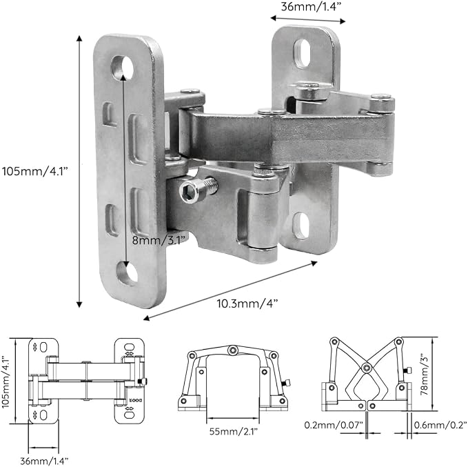 Fence Gate Hinges，Heavy Duty Steel Frame Hinges, 180 Degree Open, Weld onto The - Image 3