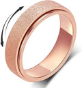 AmorArtSky Anxiety Ring for Women Men, Titanium Stainless Steel Spinner Ring, 5 Colors, 6MM, Size 6-10, 3 Styles Anxiety Ring-Moon Star, Sandblasted Finished, Hollow Outer