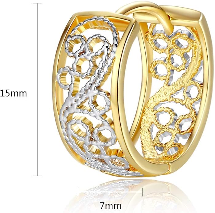 14K Gold Two - Tone Moissanite Ear Cuff Earrings for Women, Modern and Chic Style
