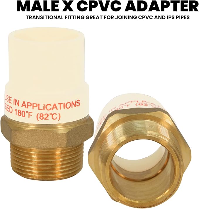 Midline Valve CSDQN200-OM-5 Male x CPVC Adapter Transition Pipe Fitting; - Image 2