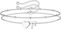 M MOOHAM Valentines Day Gifts for Kids Teen Girls -14K-Gold-Plated Heart Initial A-Z Bracelets for Women Girl Dainty Gold Bracelets Birthday Valentines Gifts for Women Her Teenage Girls Kid Teen Gift