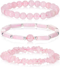 3Pcs Natural Stone Bracelets for Women 8mm Crystal Beaded Bracelets Handmade Stretch Bracelet Healing Crystal Jewelry for Women