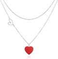 Linawe Layered Choker Heart Pendant Necklace for Women Trendy, Gold/Silver/Rose Gold Chain Stainless Steel Stacked Necklaces, Double Heart Necklace Y2K Preppy Jewelry