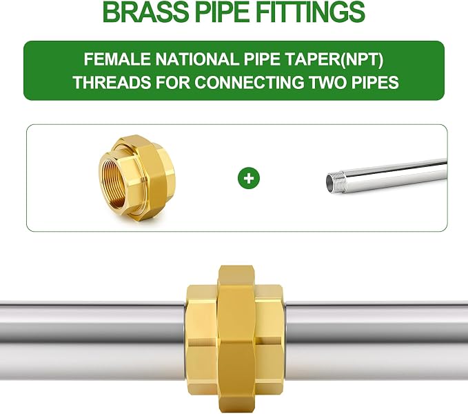 1PCS Brass Union，1-1/4" NPT Female x 1-1/4" NPT Female Brass Pipe Fitting - Image 5