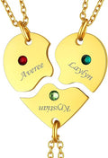 FindChic Personalized Matching BFF Necklace for 2/3/4/5/6 Puzzle Name Heart Pendant Stainless Steel Couple Necklace Set Customized Necklaces for Teen Girls